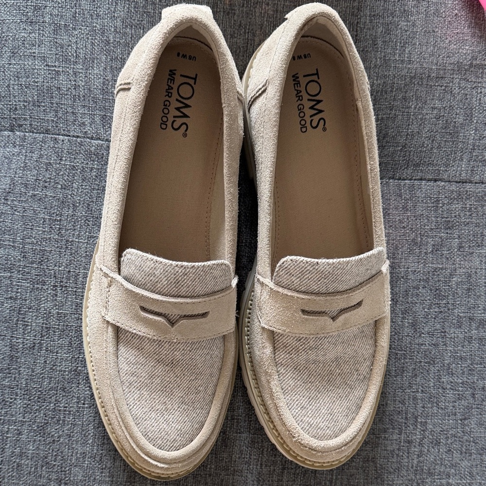 TOMS Women's Chunky Beige Loafers